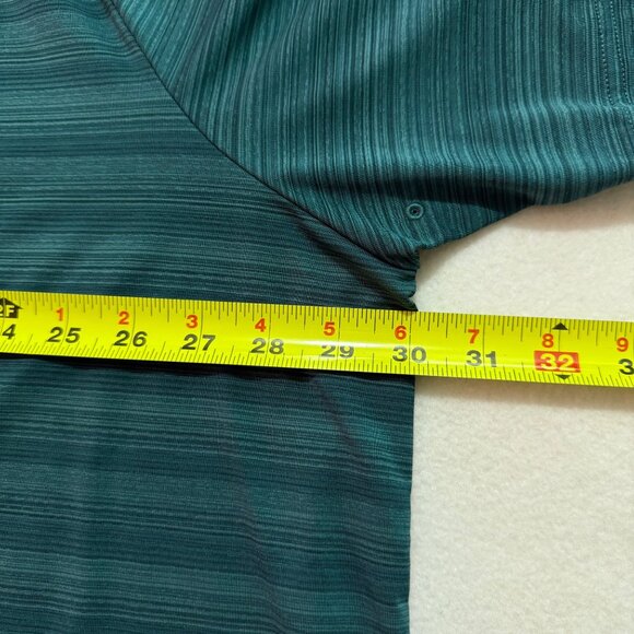 Lands End Outfitters Men's Short Sleeve Striped Green Teal Polo Shirt Size 3XL - Picture 7 of 8